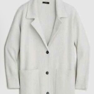 NEW J.Crew Sz M Collared Sweater Jacket Wool Button Front Oversized